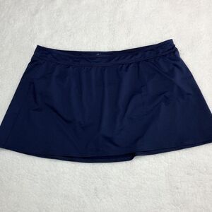 Lands End Swim Blue Skirt with Built-In Brief Womens Size 20W Coastal Vacation